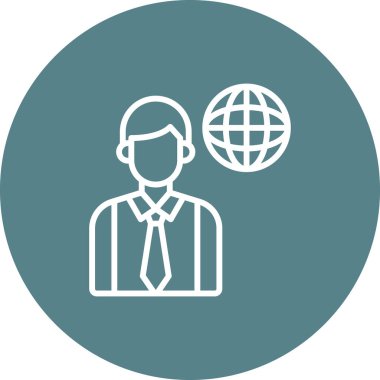 İş, küresel, ağ simgesi vektör görüntüsü. Seo & web için de kullanılabilir. Web uygulamalarında, mobil uygulamalarda ve yazdırma ortamlarında kullanılabilir.