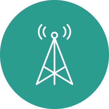 İletişim, kule, radyo ikonu vektör görüntüsü. Seo & web için de kullanılabilir. Web uygulamalarında, mobil uygulamalarda ve yazdırma ortamlarında kullanılabilir.