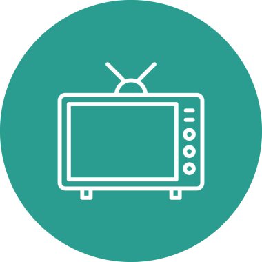 Eğlence, televizyon, TV ikonu vektör görüntüsü. Seo & web için de kullanılabilir. Web uygulamalarında, mobil uygulamalarda ve yazdırma ortamlarında kullanılabilir.