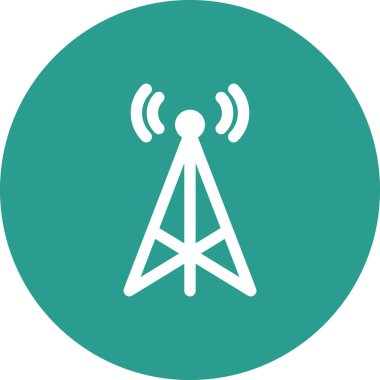 İletişim, kule, radyo ikonu vektör görüntüsü. Seo & web için de kullanılabilir. Web uygulamalarında, mobil uygulamalarda ve yazdırma ortamlarında kullanılabilir.