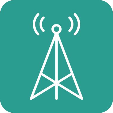 İletişim, kule, radyo ikonu vektör görüntüsü. Seo & web için de kullanılabilir. Web uygulamalarında, mobil uygulamalarda ve yazdırma ortamlarında kullanılabilir.