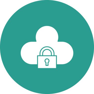 Bulut, kilit, koruma ikonu vektör görüntüsü. Siber güvenlik için de kullanılabilir. Web uygulamalarında, mobil uygulamalarda ve yazdırma ortamlarında kullanılabilir.