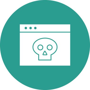 Siber saldırı, hacklenme, virüs ikonu vektör görüntüsü. Siber güvenlik için de kullanılabilir. Web uygulamalarında, mobil uygulamalarda ve yazdırma ortamlarında kullanılabilir.