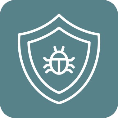 Antivirüs, koruma, kalkan ikonu vektör görüntüsü. Siber güvenlik için de kullanılabilir. Web uygulamalarında, mobil uygulamalarda ve yazdırma ortamlarında kullanılabilir.