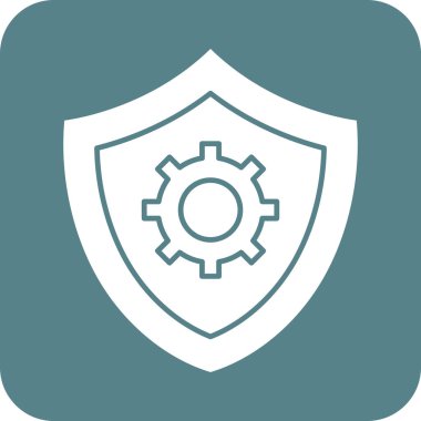 Güvenlik, ayarlar, kalkan ikon vektör görüntüsü. Siber güvenlik için de kullanılabilir. Web uygulamalarında, mobil uygulamalarda ve yazdırma ortamlarında kullanılabilir.