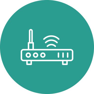 Yönlendirici, kablosuz ağ, internet ikonu vektör görüntüsü. Seo & web için de kullanılabilir. Web uygulamalarında, mobil uygulamalarda ve yazdırma ortamlarında kullanılabilir.