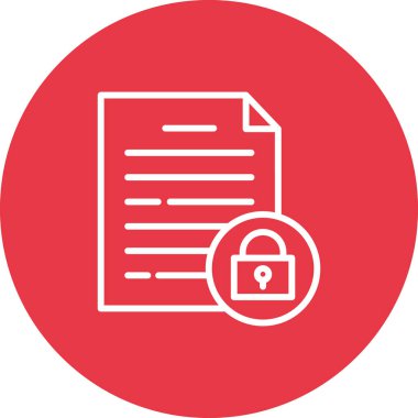 Belge, kilit, koruma simgesi vektör görüntüsü. Siber güvenlik için de kullanılabilir. Web uygulamalarında, mobil uygulamalarda ve yazdırma ortamlarında kullanılabilir.