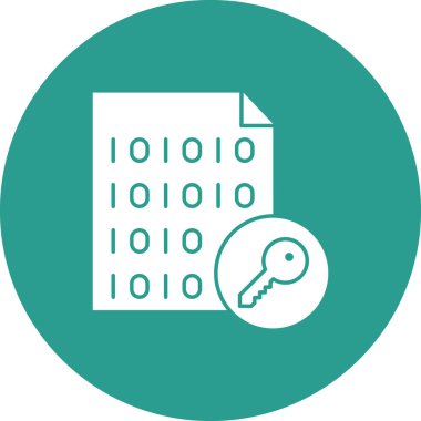 Dosya, şifreleme, anahtar simgesi vektör resmi. Siber güvenlik için de kullanılabilir. Web uygulamalarında, mobil uygulamalarda ve yazdırma ortamlarında kullanılabilir.