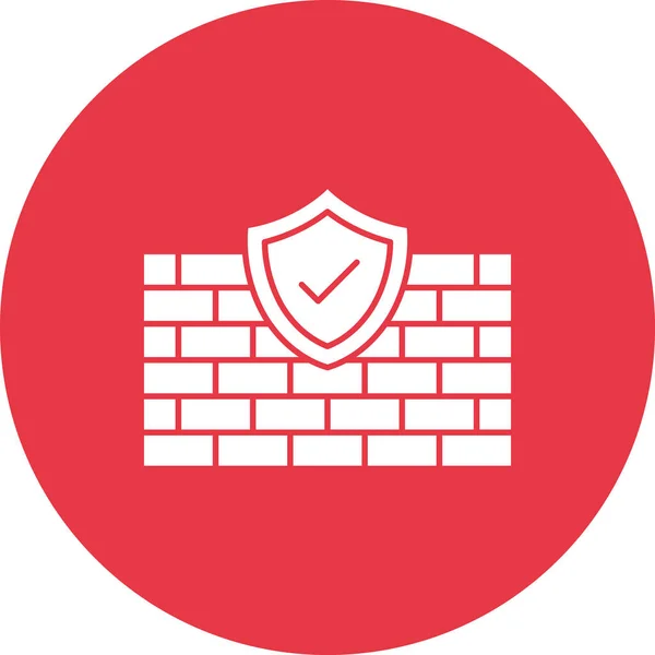 Firewall Shield Wall Icon Vector Image Can Also Used Cyber — Stock Vector