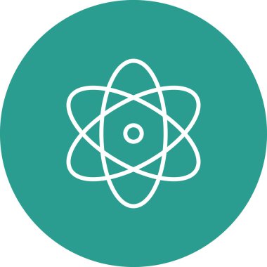 Atom, bilim, fizik ikonu vektör görüntüsü. Eğitim için de kullanılabilir. Web uygulamalarında, mobil uygulamalarda ve yazdırma ortamlarında kullanılabilir.