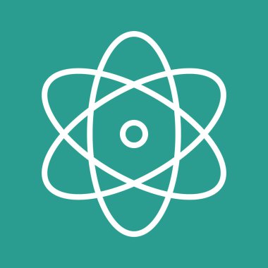 Atom, bilim, fizik ikonu vektör görüntüsü. Eğitim için de kullanılabilir. Web uygulamalarında, mobil uygulamalarda ve yazdırma ortamlarında kullanılabilir.