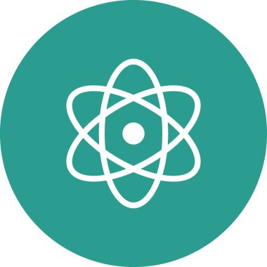 Atom, bilim, fizik ikonu vektör görüntüsü. Eğitim için de kullanılabilir. Web uygulamalarında, mobil uygulamalarda ve yazdırma ortamlarında kullanılabilir.