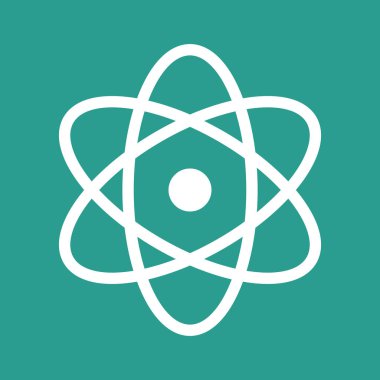 Atom, bilim, fizik ikonu vektör görüntüsü. Eğitim için de kullanılabilir. Web uygulamalarında, mobil uygulamalarda ve yazdırma ortamlarında kullanılabilir.