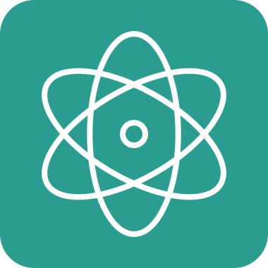 Atom, bilim, fizik ikonu vektör görüntüsü. Eğitim için de kullanılabilir. Web uygulamalarında, mobil uygulamalarda ve yazdırma ortamlarında kullanılabilir.