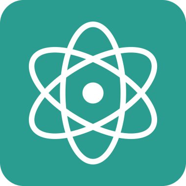 Atom, bilim, fizik ikonu vektör görüntüsü. Eğitim için de kullanılabilir. Web uygulamalarında, mobil uygulamalarda ve yazdırma ortamlarında kullanılabilir.