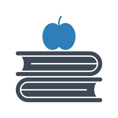 Kitaplar, elma, bilgi ikonu vektör resmi. Eğitim için de kullanılabilir. Web uygulamalarında, mobil uygulamalarda ve yazdırma ortamlarında kullanılabilir.