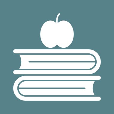 Kitaplar, elma, bilgi ikonu vektör resmi. Eğitim için de kullanılabilir. Web uygulamalarında, mobil uygulamalarda ve yazdırma ortamlarında kullanılabilir.