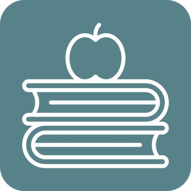 Kitaplar, elma, bilgi ikonu vektör resmi. Eğitim için de kullanılabilir. Web uygulamalarında, mobil uygulamalarda ve yazdırma ortamlarında kullanılabilir.