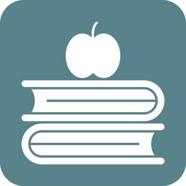 Kitaplar, elma, bilgi ikonu vektör resmi. Eğitim için de kullanılabilir. Web uygulamalarında, mobil uygulamalarda ve yazdırma ortamlarında kullanılabilir.