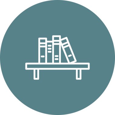 Kitaplar, masa, eğitim ikonu vektör görüntüsü. Eğitim için de kullanılabilir. Web uygulamalarında, mobil uygulamalarda ve yazdırma ortamlarında kullanılabilir.