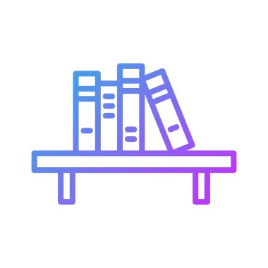 Kitaplar, masa, eğitim ikonu vektör görüntüsü. Eğitim için de kullanılabilir. Web uygulamalarında, mobil uygulamalarda ve yazdırma ortamlarında kullanılabilir.