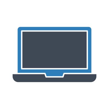 Laptop, bilgisayar, aygıt simgesi vektör görüntüsü. Eğitim için de kullanılabilir. Web uygulamalarında, mobil uygulamalarda ve yazdırma ortamlarında kullanılabilir.