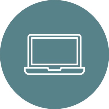 Laptop, bilgisayar, aygıt simgesi vektör görüntüsü. Eğitim için de kullanılabilir. Web uygulamalarında, mobil uygulamalarda ve yazdırma ortamlarında kullanılabilir.