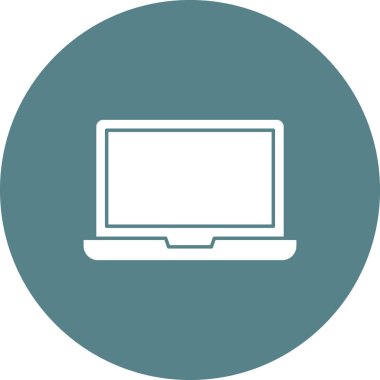 Laptop, bilgisayar, aygıt simgesi vektör görüntüsü. Eğitim için de kullanılabilir. Web uygulamalarında, mobil uygulamalarda ve yazdırma ortamlarında kullanılabilir.