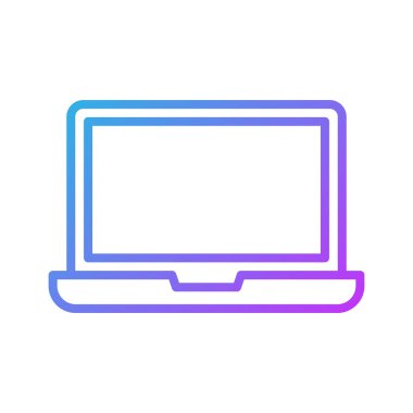Laptop, bilgisayar, aygıt simgesi vektör görüntüsü. Eğitim için de kullanılabilir. Web uygulamalarında, mobil uygulamalarda ve yazdırma ortamlarında kullanılabilir.