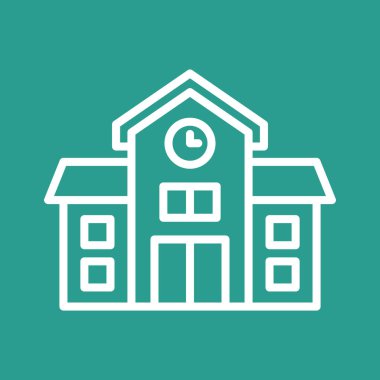 Okul, bina, eğitim ikonu vektör imajı. Eğitim için de kullanılabilir. Web uygulamalarında, mobil uygulamalarda ve yazdırma ortamlarında kullanılabilir.