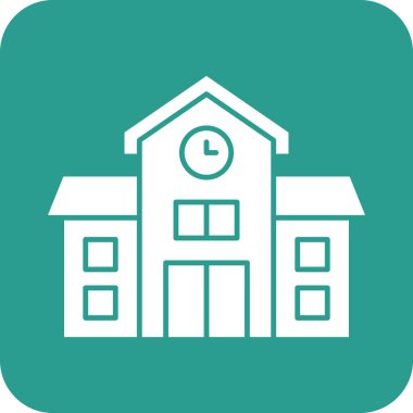Okul, bina, eğitim ikonu vektör imajı. Eğitim için de kullanılabilir. Web uygulamalarında, mobil uygulamalarda ve yazdırma ortamlarında kullanılabilir.