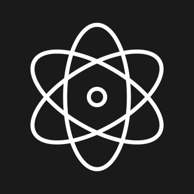 Atom, bilim, fizik ikonu vektör görüntüsü. Eğitim için de kullanılabilir. Web uygulamalarında, mobil uygulamalarda ve yazdırma ortamlarında kullanılabilir.