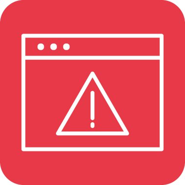 Uyarı, tarayıcı, hata, web sayfası simge vektör resmi. İnternet güvenliği için de kullanılabilir. Web uygulamalarında, mobil uygulamalarda ve yazdırma ortamlarında kullanılabilir.
