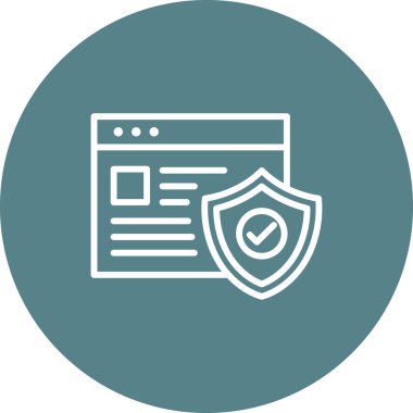 Tarayıcı, koruma, web simgesi vektör görüntüsü. İnternet güvenliği için de kullanılabilir. Web uygulamalarında, mobil uygulamalarda ve yazdırma ortamlarında kullanılabilir.