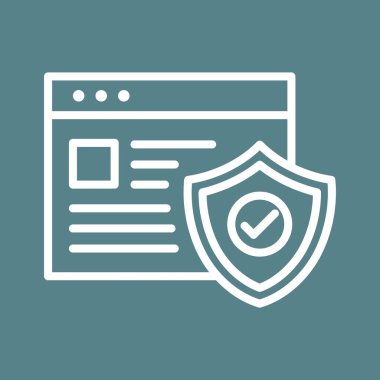 Tarayıcı, koruma, web simgesi vektör görüntüsü. İnternet güvenliği için de kullanılabilir. Web uygulamalarında, mobil uygulamalarda ve yazdırma ortamlarında kullanılabilir.