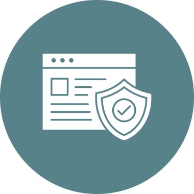 Tarayıcı, koruma, web simgesi vektör görüntüsü. İnternet güvenliği için de kullanılabilir. Web uygulamalarında, mobil uygulamalarda ve yazdırma ortamlarında kullanılabilir.