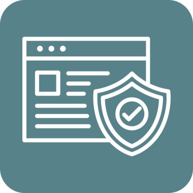 Tarayıcı, koruma, web simgesi vektör görüntüsü. İnternet güvenliği için de kullanılabilir. Web uygulamalarında, mobil uygulamalarda ve yazdırma ortamlarında kullanılabilir.