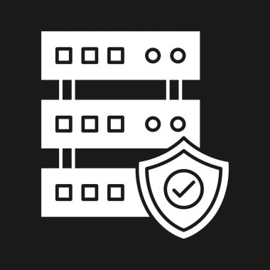 Veritabanı, ardışık, sunucu simgesi vektör resmi. İnternet güvenliği için de kullanılabilir. Web uygulamalarında, mobil uygulamalarda ve yazdırma ortamlarında kullanılabilir.