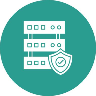 Veritabanı, ardışık, sunucu simgesi vektör resmi. İnternet güvenliği için de kullanılabilir. Web uygulamalarında, mobil uygulamalarda ve yazdırma ortamlarında kullanılabilir.