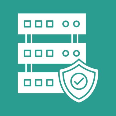 Veritabanı, ardışık, sunucu simgesi vektör resmi. İnternet güvenliği için de kullanılabilir. Web uygulamalarında, mobil uygulamalarda ve yazdırma ortamlarında kullanılabilir.