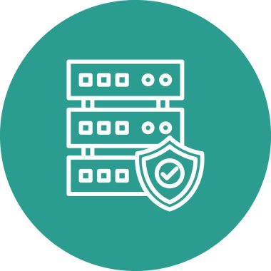 Veritabanı, ardışık, sunucu simgesi vektör resmi. İnternet güvenliği için de kullanılabilir. Web uygulamalarında, mobil uygulamalarda ve yazdırma ortamlarında kullanılabilir.