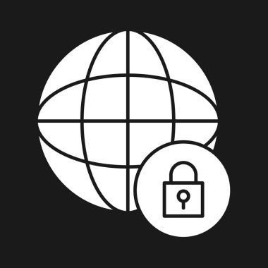 İnternet, koruma, güvenlik simgesi vektör görüntüsü. İnternet güvenliği için de kullanılabilir. Web uygulamalarında, mobil uygulamalarda ve yazdırma ortamlarında kullanılabilir.