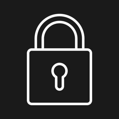 Kilit, asma kilit, güvenlik simgesi vektör görüntüsü. İnternet güvenliği için de kullanılabilir. Web uygulamalarında, mobil uygulamalarda ve yazdırma ortamlarında kullanılabilir.