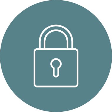 Kilit, asma kilit, güvenlik simgesi vektör görüntüsü. İnternet güvenliği için de kullanılabilir. Web uygulamalarında, mobil uygulamalarda ve yazdırma ortamlarında kullanılabilir.