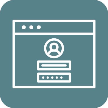 Giriş formu, web sayfası, tarayıcı, giriş simgesi vektör resmi. İnternet güvenliği için de kullanılabilir. Web uygulamalarında, mobil uygulamalarda ve yazdırma ortamlarında kullanılabilir.