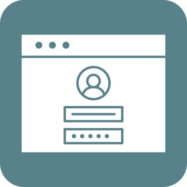 Giriş formu, web sayfası, tarayıcı, giriş simgesi vektör resmi. İnternet güvenliği için de kullanılabilir. Web uygulamalarında, mobil uygulamalarda ve yazdırma ortamlarında kullanılabilir.