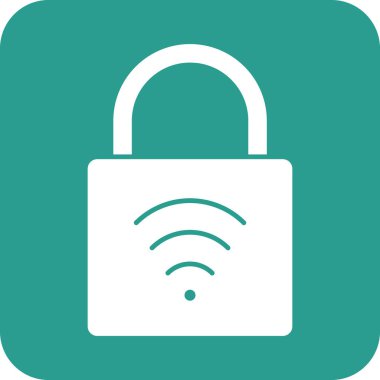 Koruma, kablosuz ağ, güvenlik ikonu vektör görüntüsü. İnternet güvenliği için de kullanılabilir. Web uygulamalarında, mobil uygulamalarda ve yazdırma ortamlarında kullanılabilir.