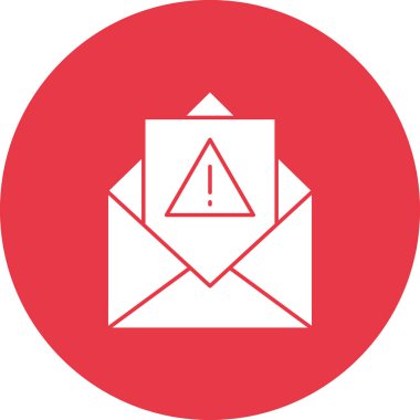 Konserve jambon, e-posta, uyarı simgesi vektör resmi. İnternet güvenliği için de kullanılabilir. Web uygulamalarında, mobil uygulamalarda ve yazdırma ortamlarında kullanılabilir.