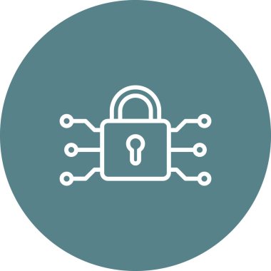 VPN, şifreleme, güvenlik simgesi vektör görüntüsü. İnternet güvenliği için de kullanılabilir. Web uygulamalarında, mobil uygulamalarda ve yazdırma ortamlarında kullanılabilir.