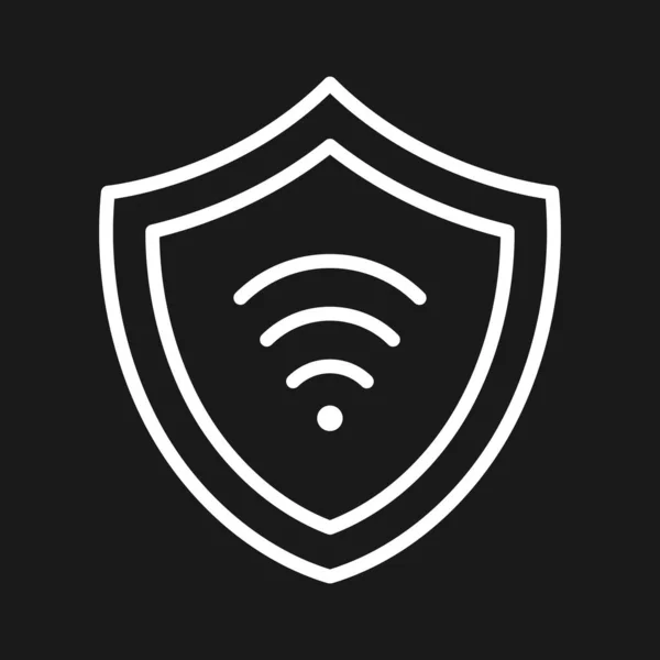 Wifi Proteção Segurança Imagem Vetor Ícone Escudo Também Pode Ser — Vetor de Stock